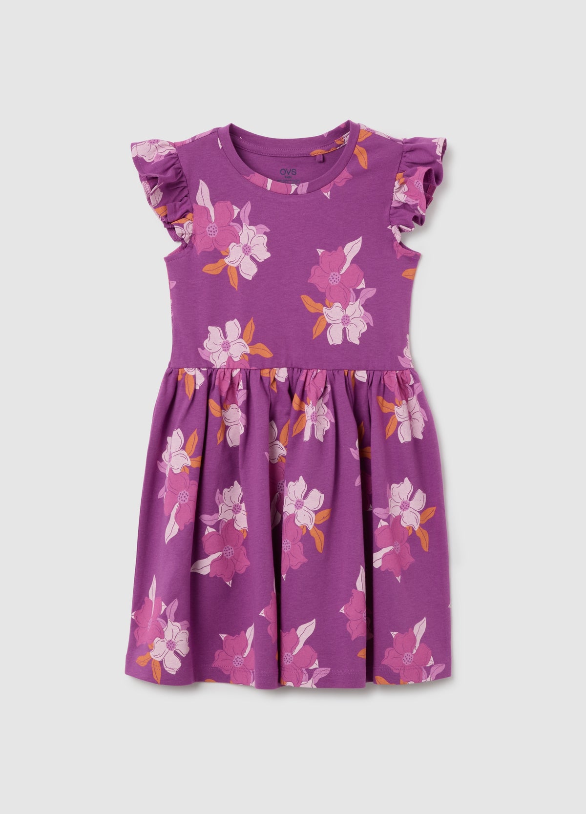 Girls' Multicolour Floral Pure Cotton Dress