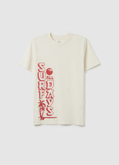 White Pure Cotton Boy’S T-Shirt, Regular Fit With Print