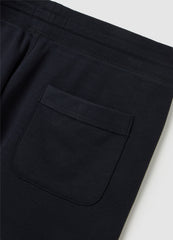 Men'S Regular Fit Adjustable Black Stretch Cotton Shorts