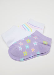 Girl'S Multicolour Cotton Stretch Socks