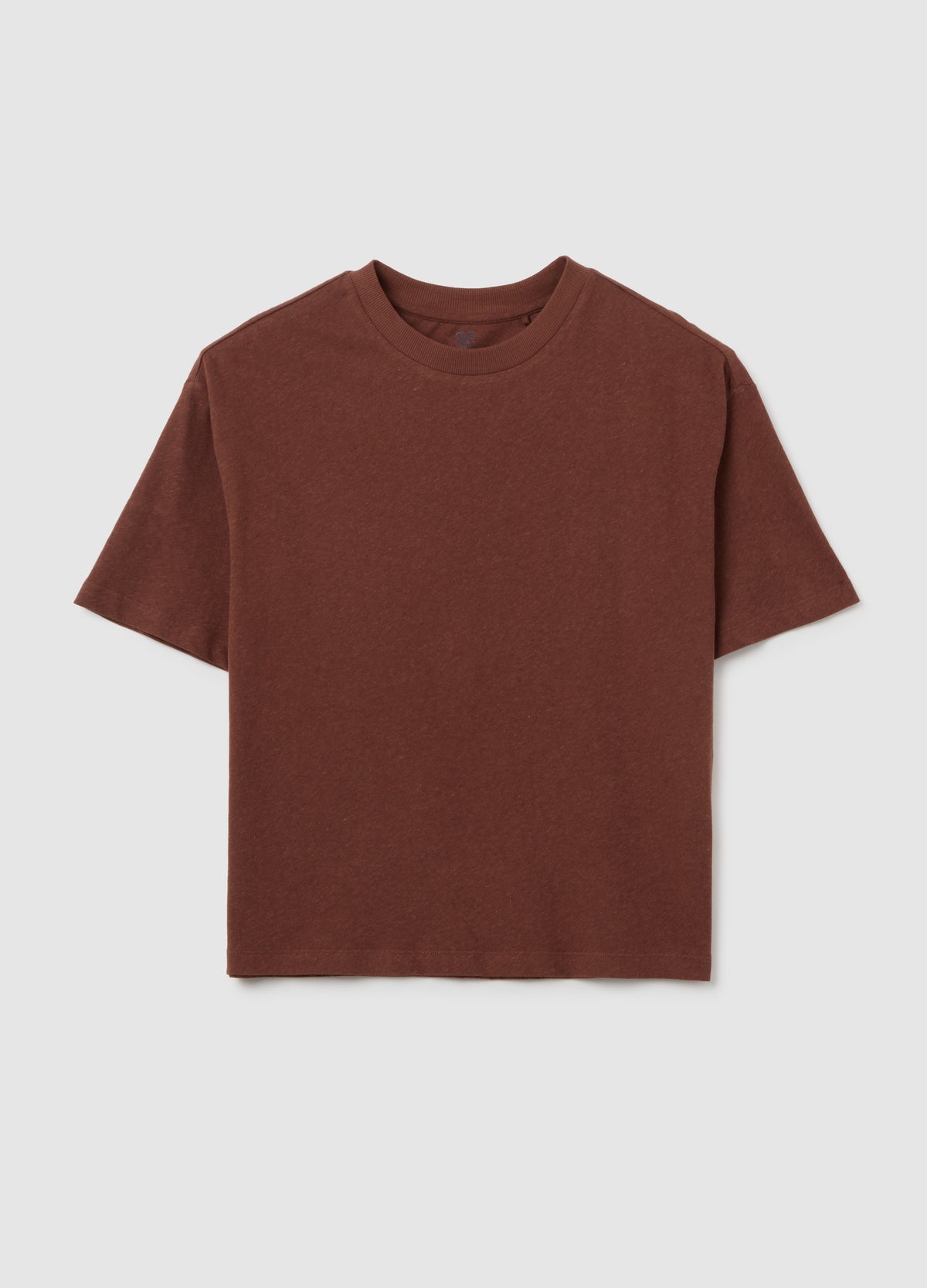 Boy'S Brown Cotton And Linen Regular Fit T-Shirt