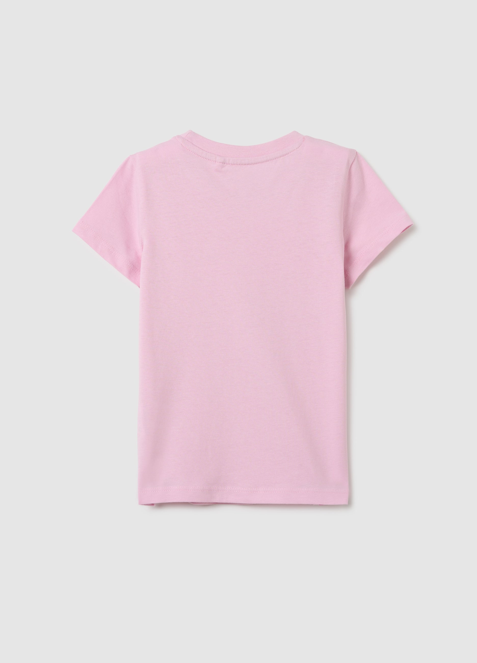 Girls' Pink Pure Cotton Regular Fit T-Shirt