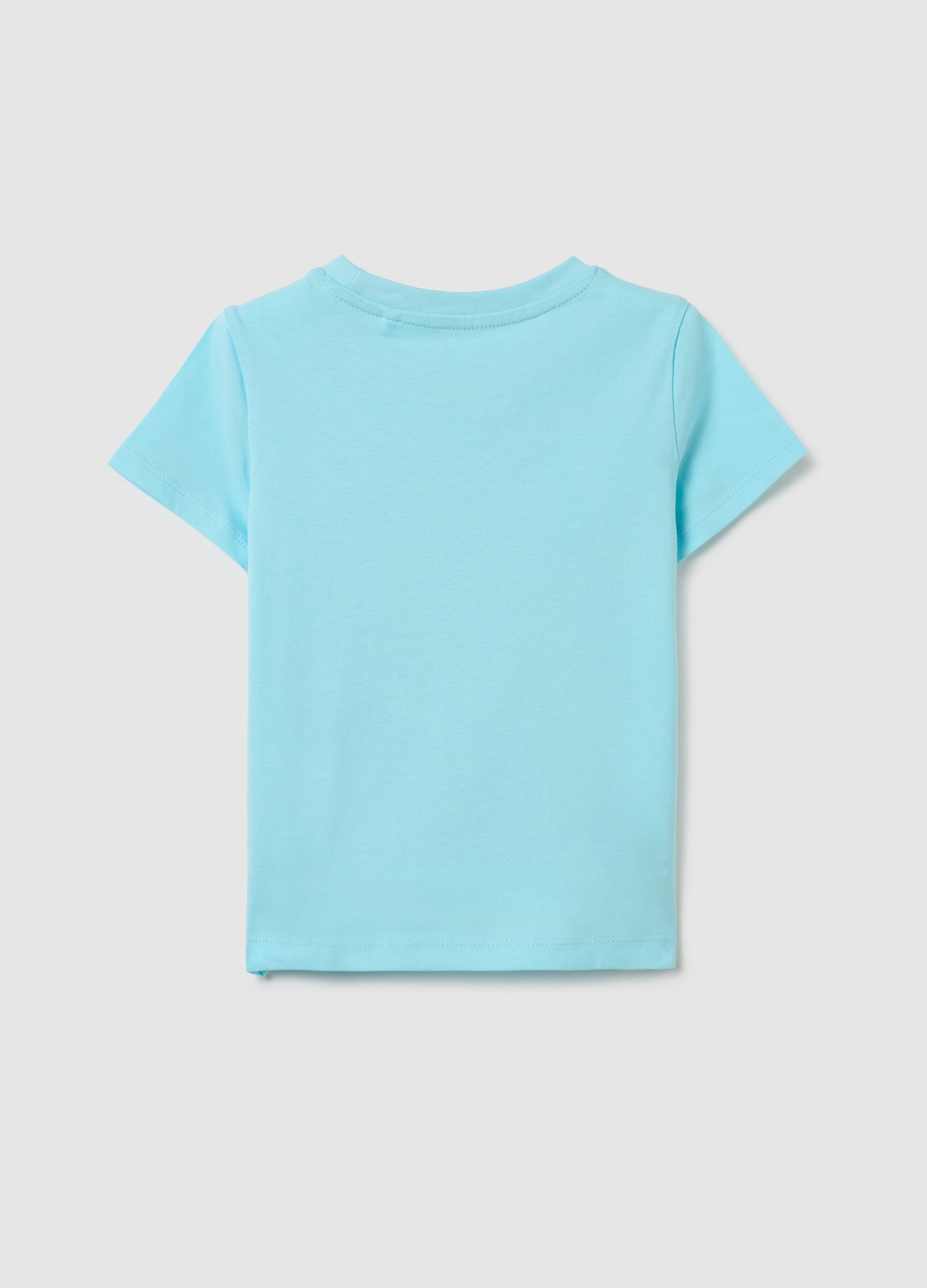 Pure Cotton Blue Girl'S T-Shirt With Regular Fit