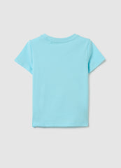 Pure Cotton Blue Girl'S T-Shirt With Regular Fit