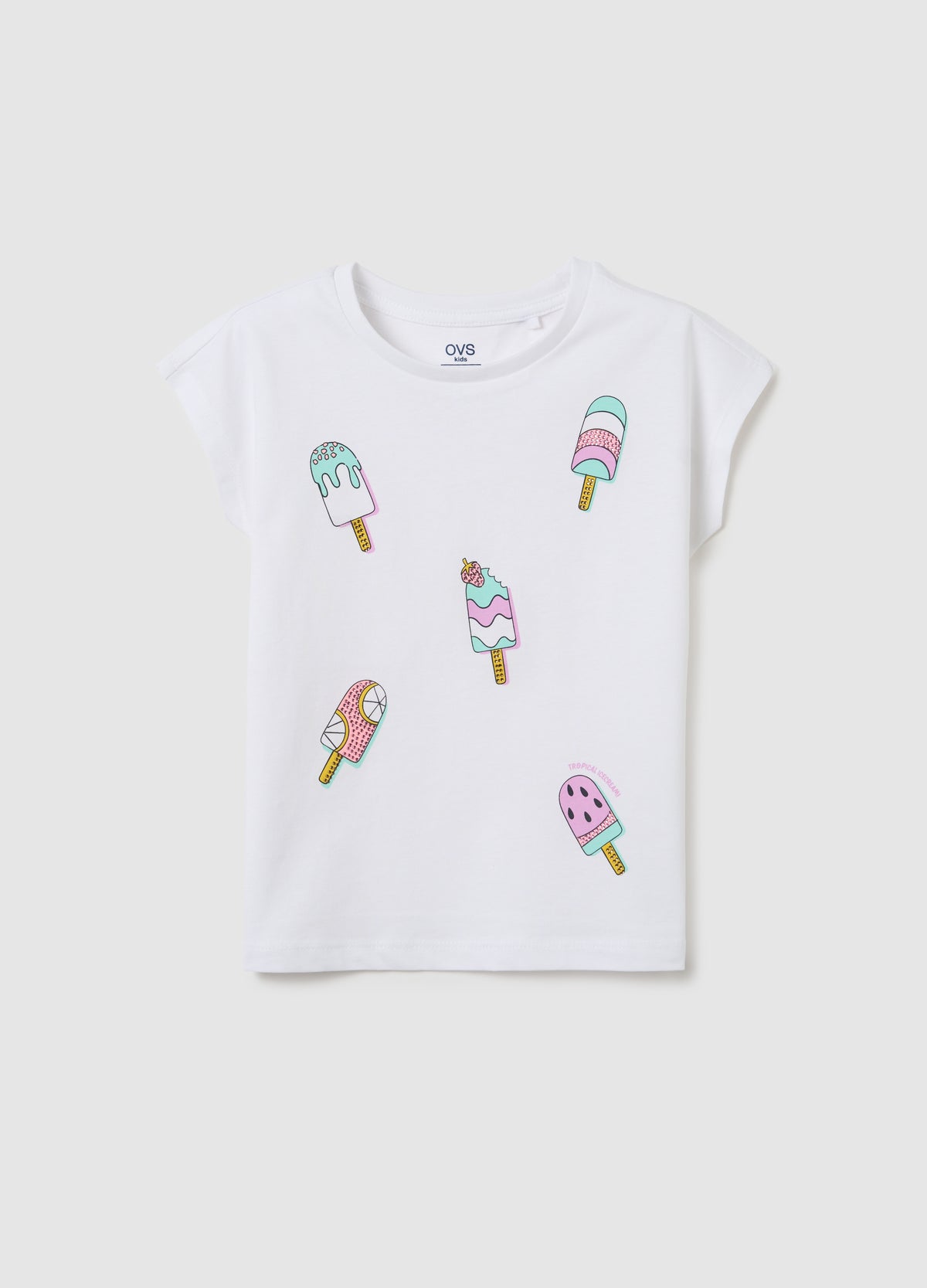 Girls' White Regular Fit T-Shirt