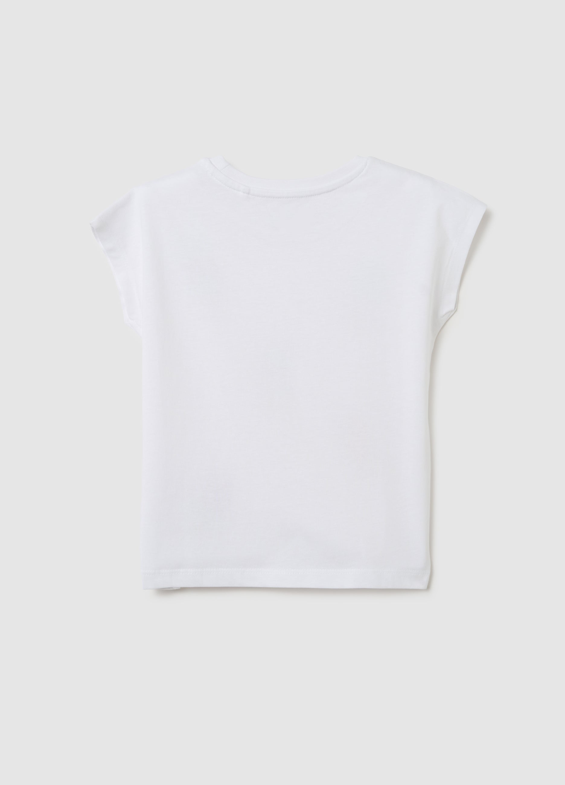 Girls' White Regular Fit T-Shirt