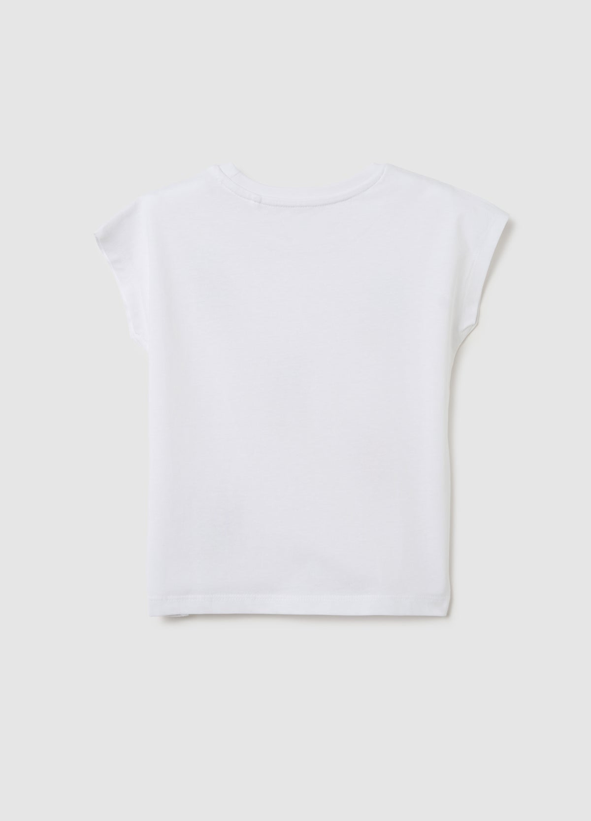 Girls' White Regular Fit T-Shirt