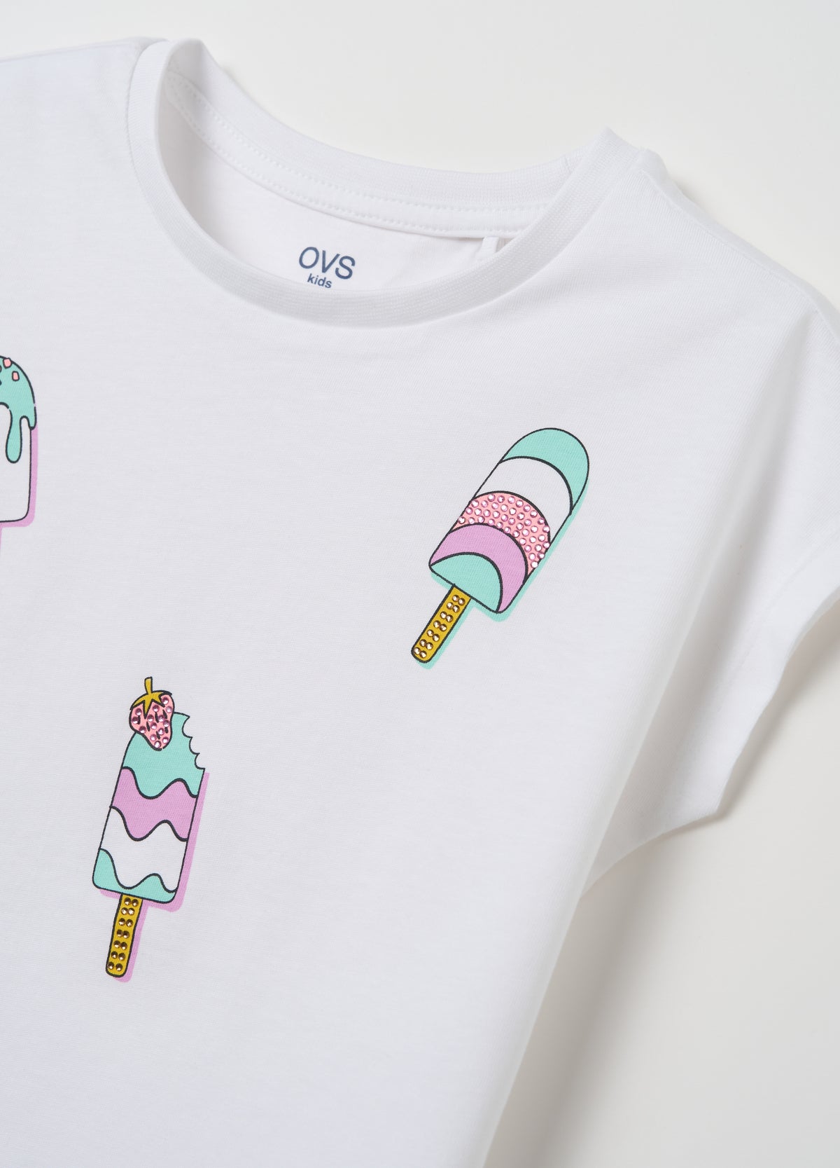 Girls' White Regular Fit T-Shirt