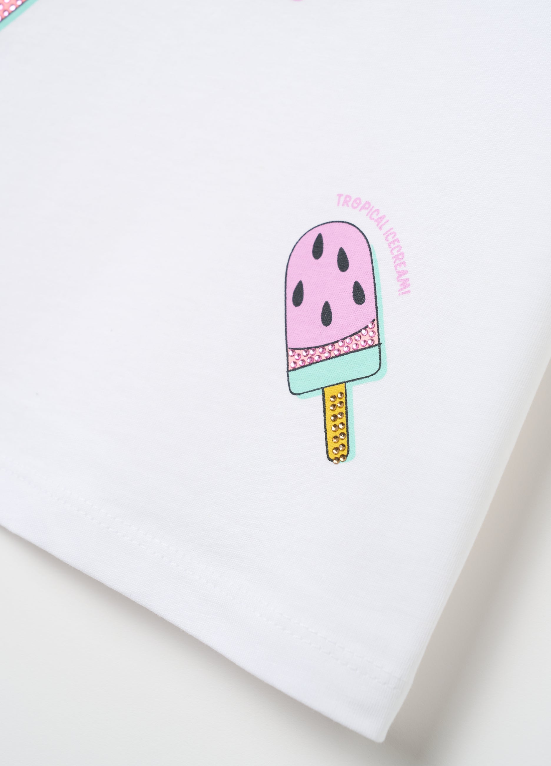 Girls' White Regular Fit T-Shirt
