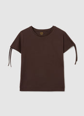 Women'S Brown Pure Cotton T-Shirt Regular Fit