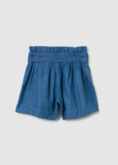 Girls' Blue Regular Fit Cotton Shorts