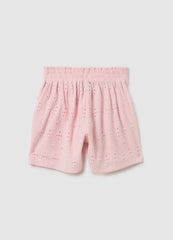 Girl'S Pink Stretch Fabric Shorts