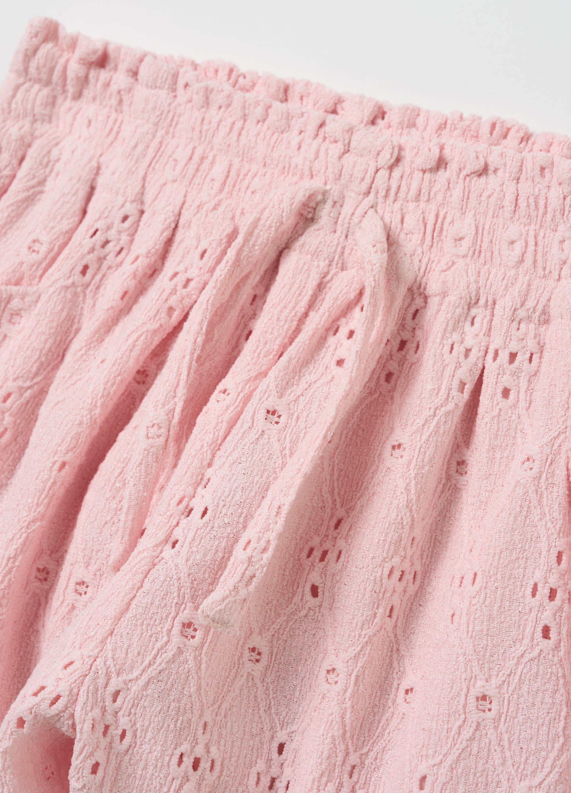 Girl'S Pink Stretch Fabric Shorts
