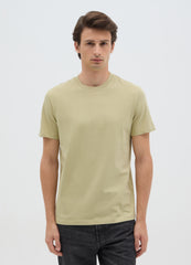 Men'S Green Pure Cotton Regular Fit T-Shirt