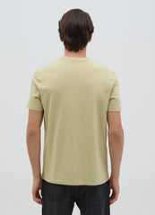 Men'S Green Pure Cotton Regular Fit T-Shirt