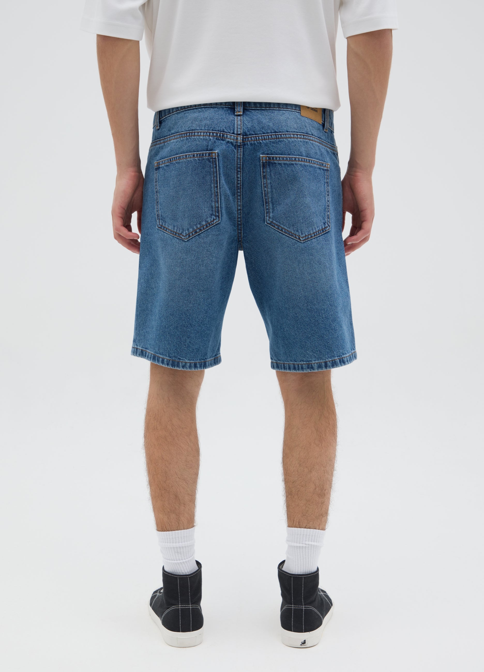 Men'S Pure Cotton Denim Shorts With Regular Fit And Five Pockets