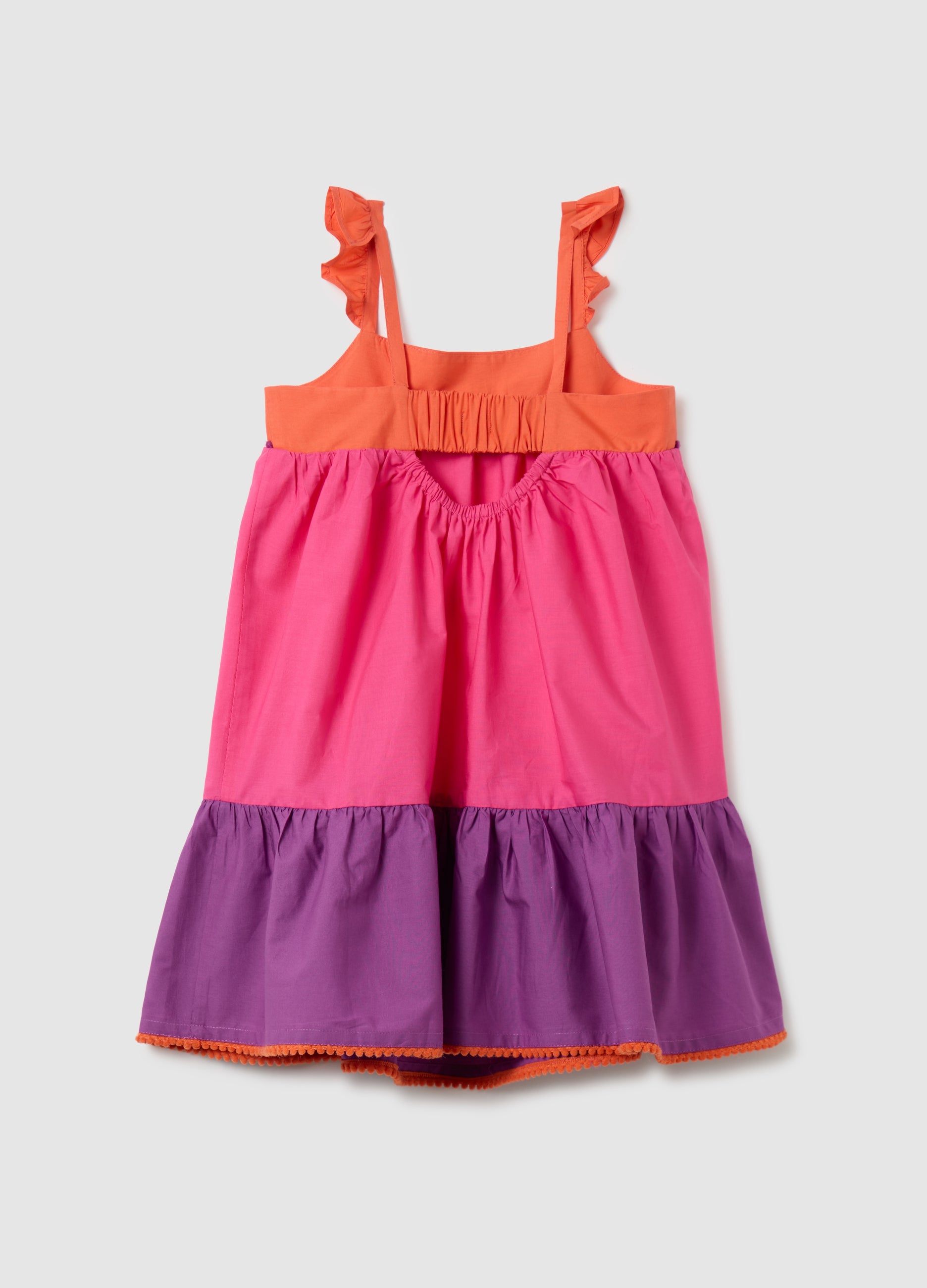 Multicolour Pure Cotton Girls' Dress With Regular Fit
