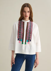 Shirt With Multicolor Piombo Details