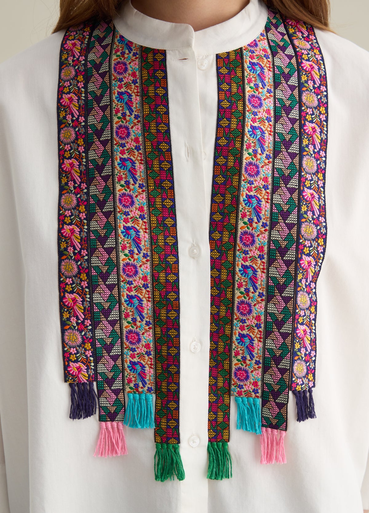 Shirt With Multicolor Piombo Details