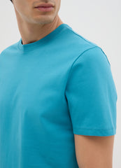 Men'S Regular Fit Light Blue Pure Cotton T-Shirt