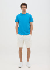 Men'S Sky Blue Pure Cotton T-Shirt In Regular Fit