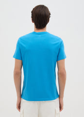 Men'S Sky Blue Pure Cotton T-Shirt In Regular Fit