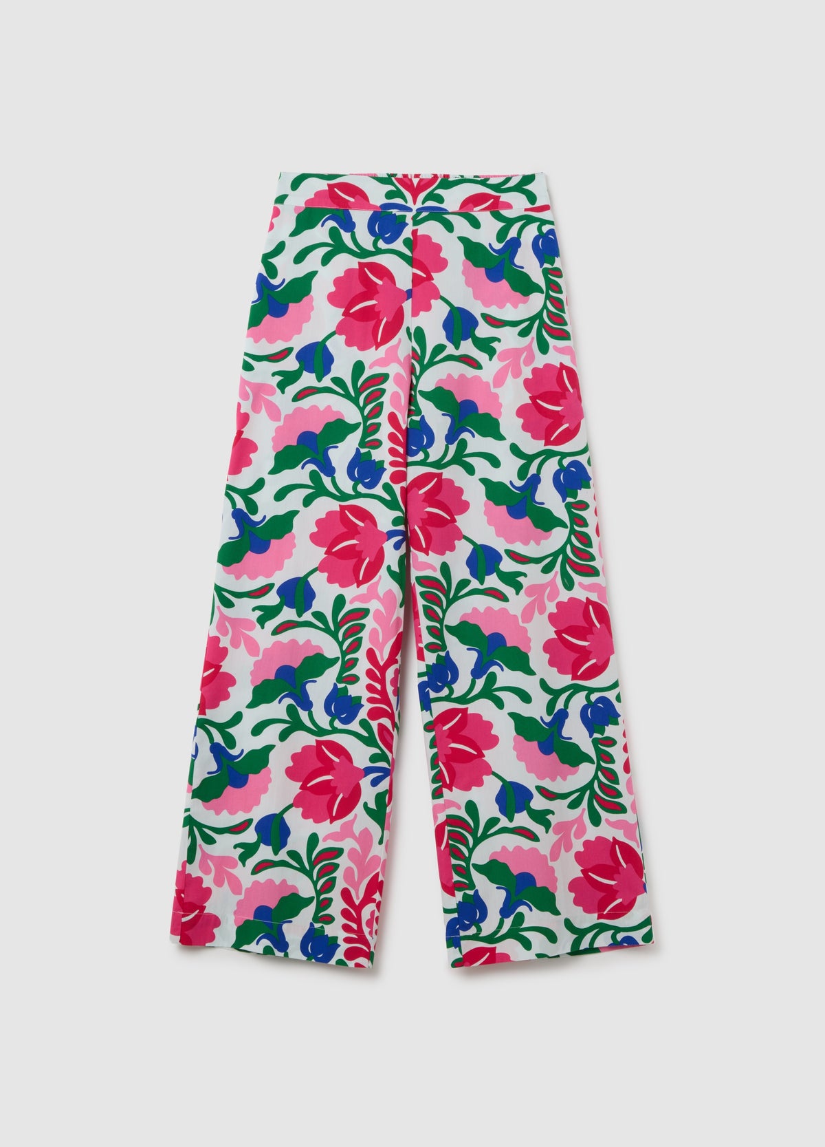 Women'S Multicolour Pure Cotton Palazzo Trousers, Regular Fit