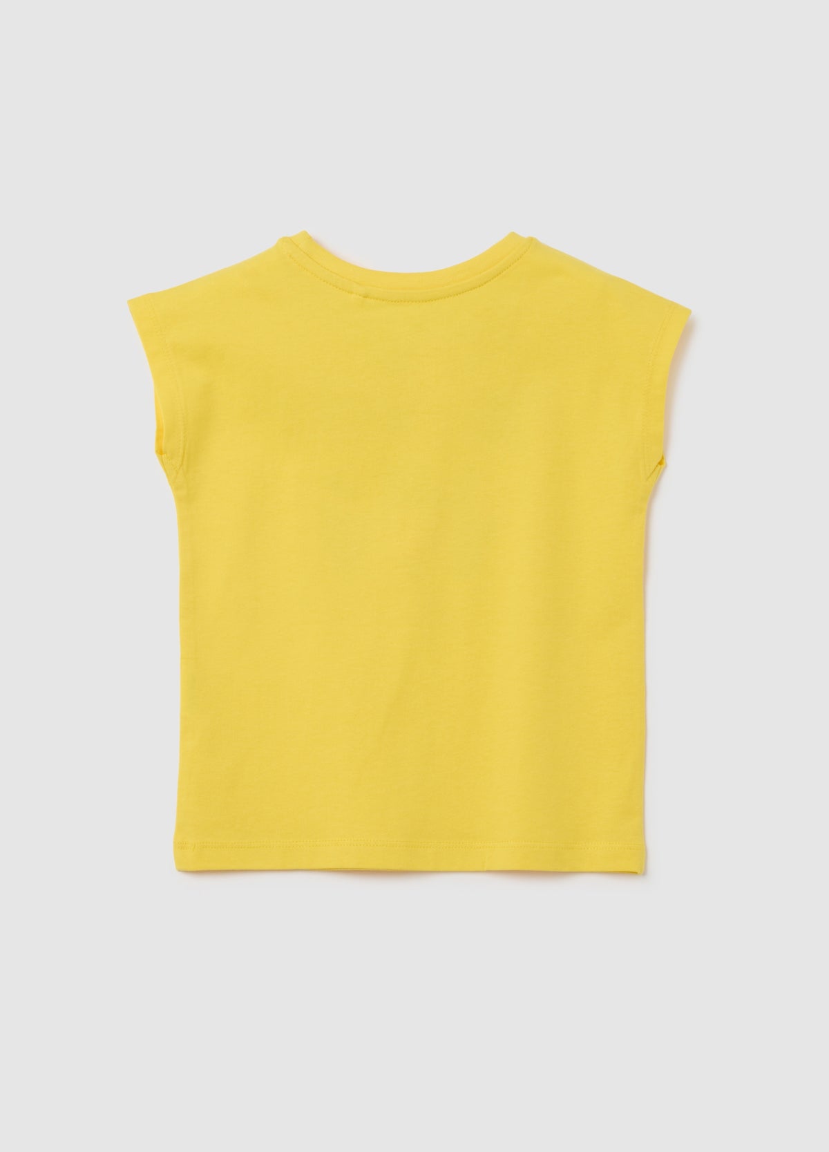 Yellow Cotton Regular Fit Girls' T-Shirt With Ice Creams