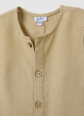 OVS Beige Linen Blend Regular Fit Baby Romper