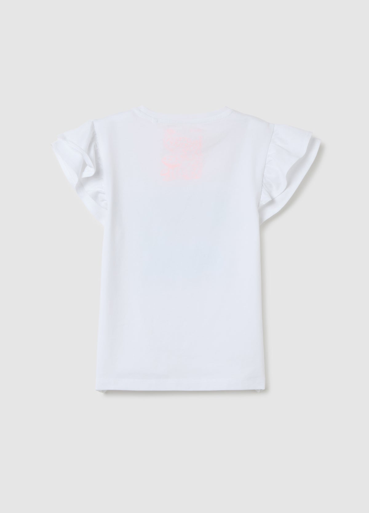 Girls' White Stretchy Cotton T-Shirt