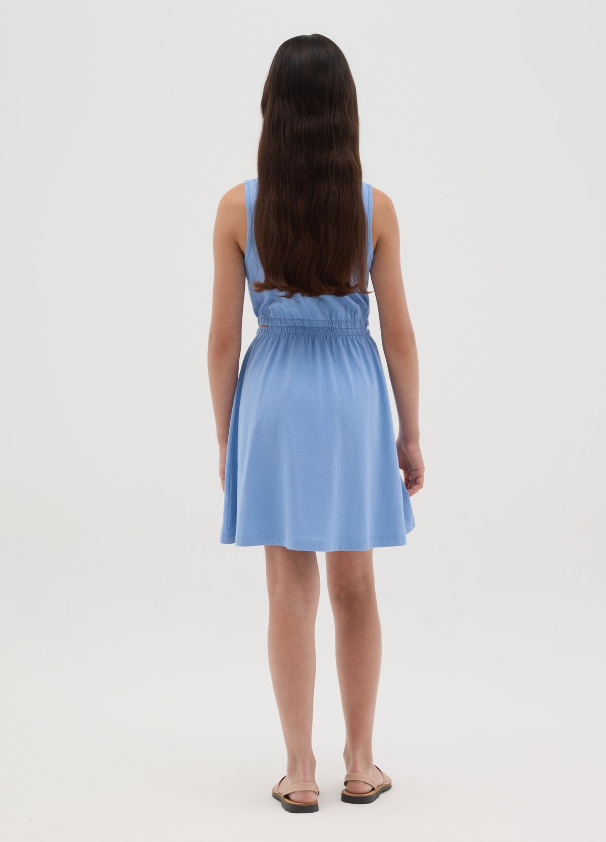 Sleeveless Regular Blue Jersey Dress