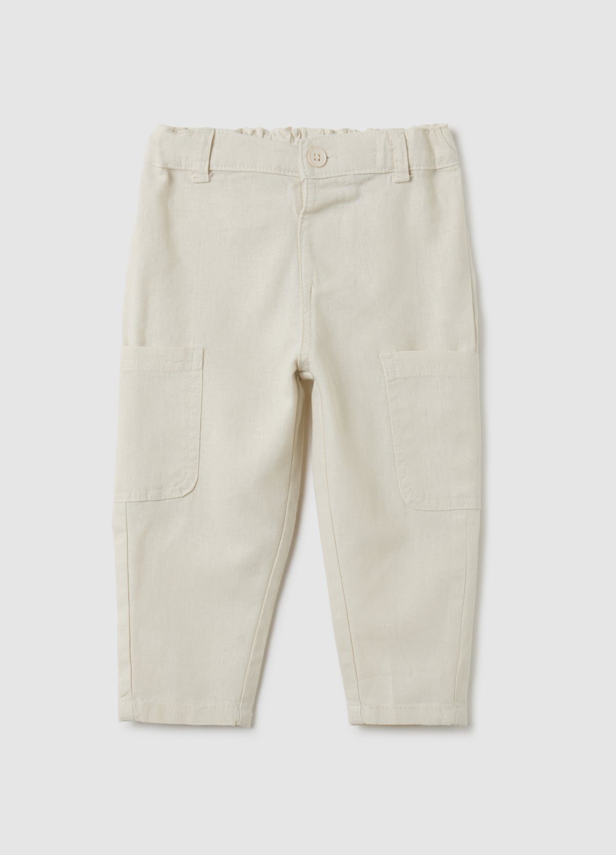 OVS Children'S Beige Linen Blend Trousers Regular Fit