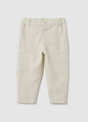 OVS Children'S Beige Linen Blend Trousers Regular Fit