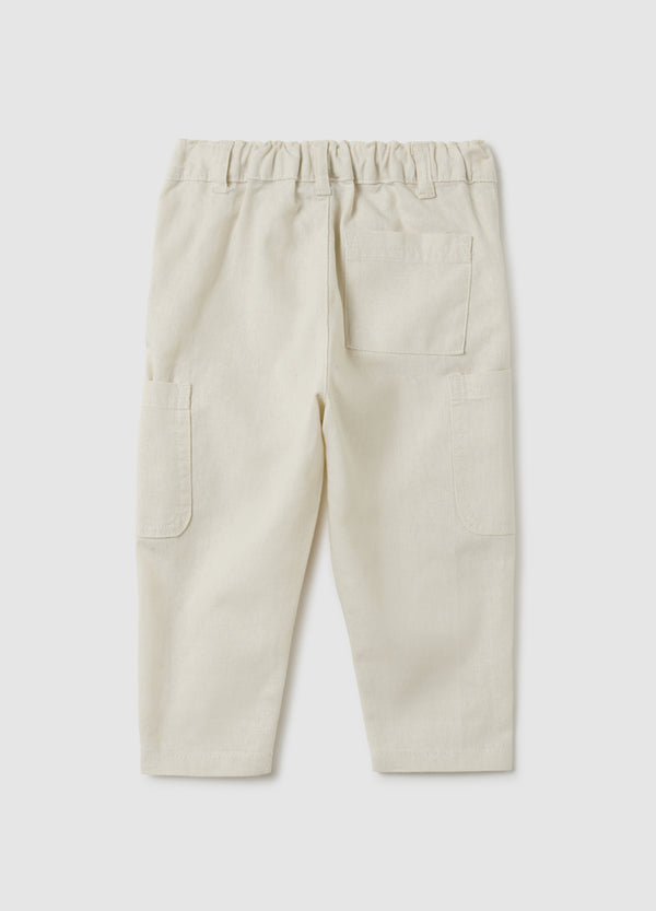 OVS Children'S Beige Linen Blend Trousers Regular Fit