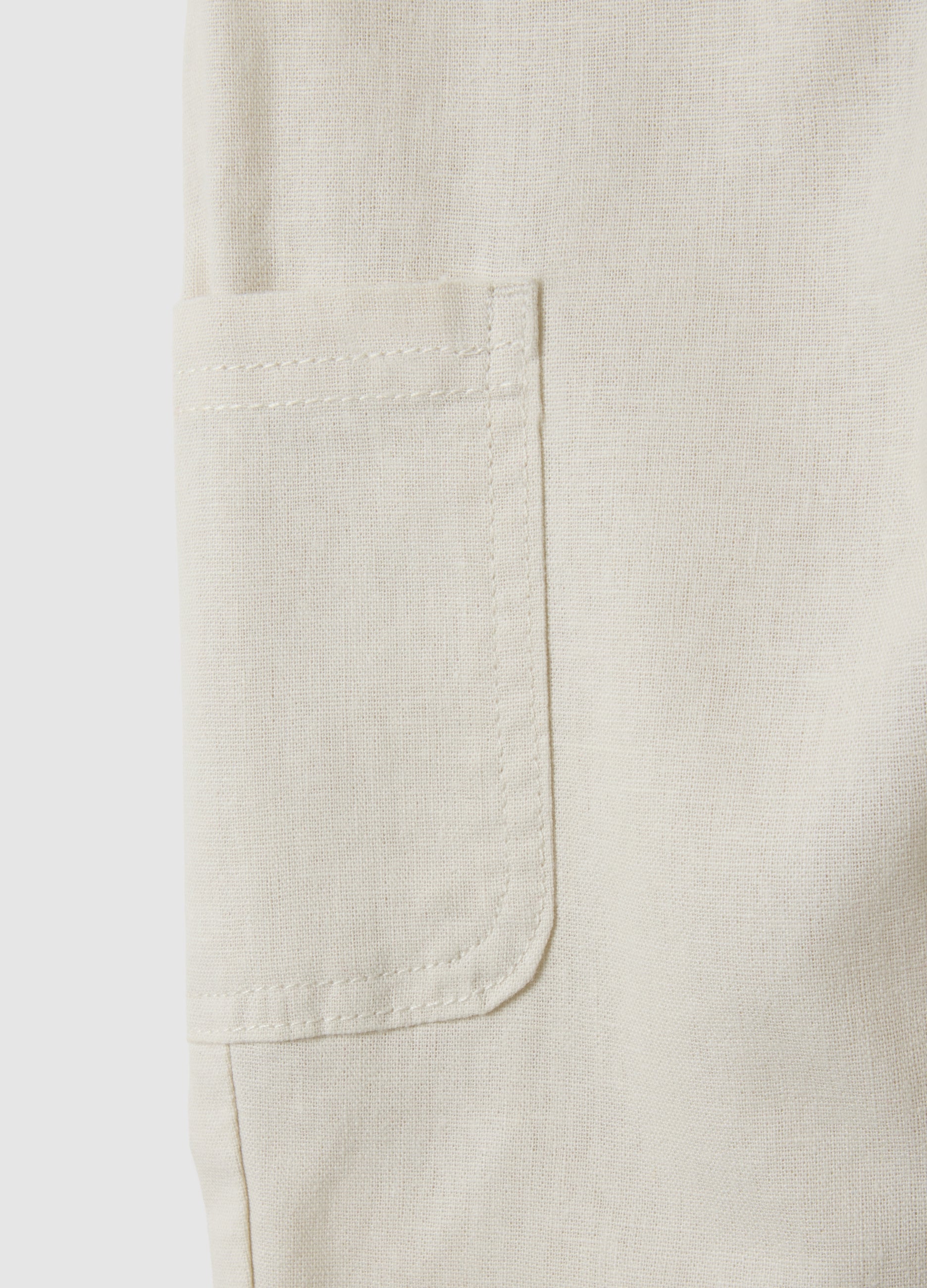 OVS Children'S Beige Linen Blend Trousers Regular Fit