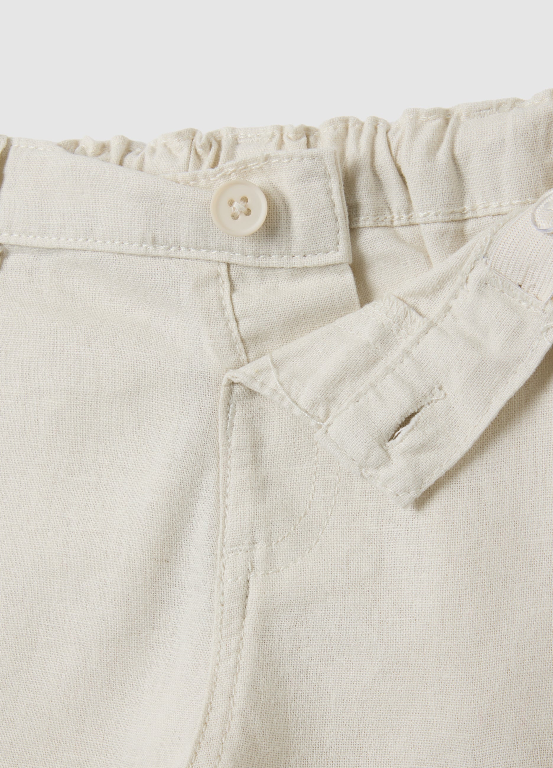 OVS Children'S Beige Linen Blend Trousers Regular Fit