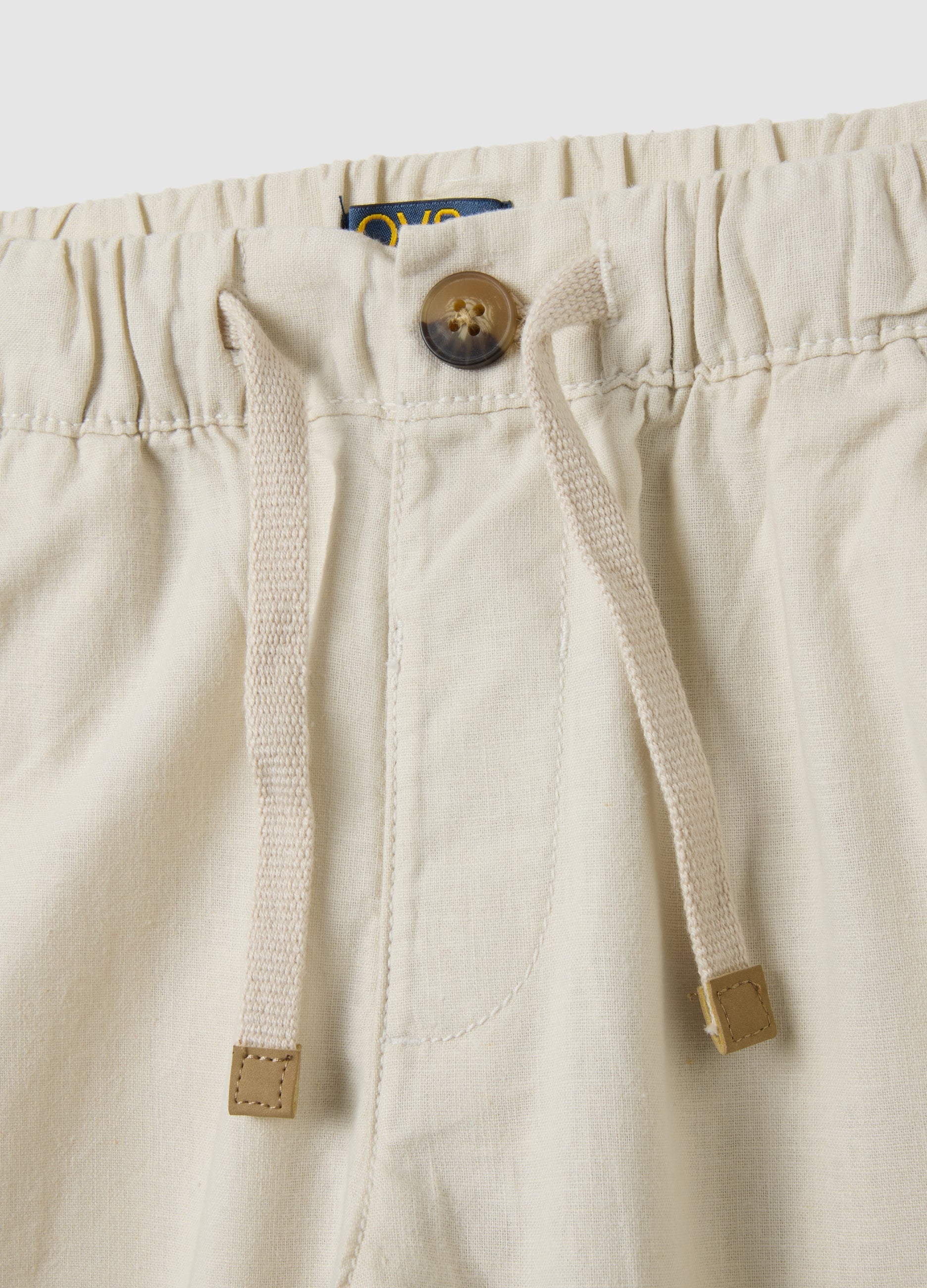 OVS Children'S Beige Linen Blend Relaxed Fit Trousers