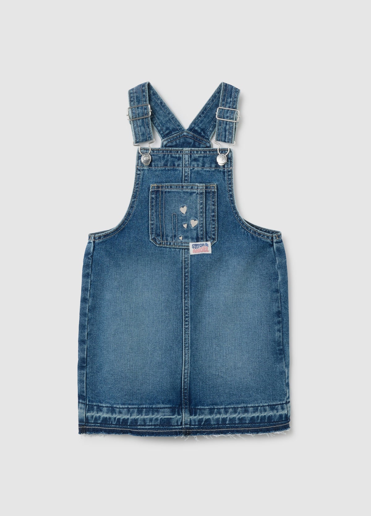 OVS Girls' Denim Dungarees With Embroidery
