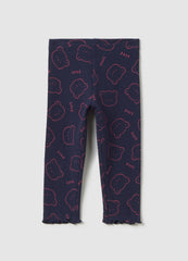 OVS Girls' Blue Stretch Cotton Leggings