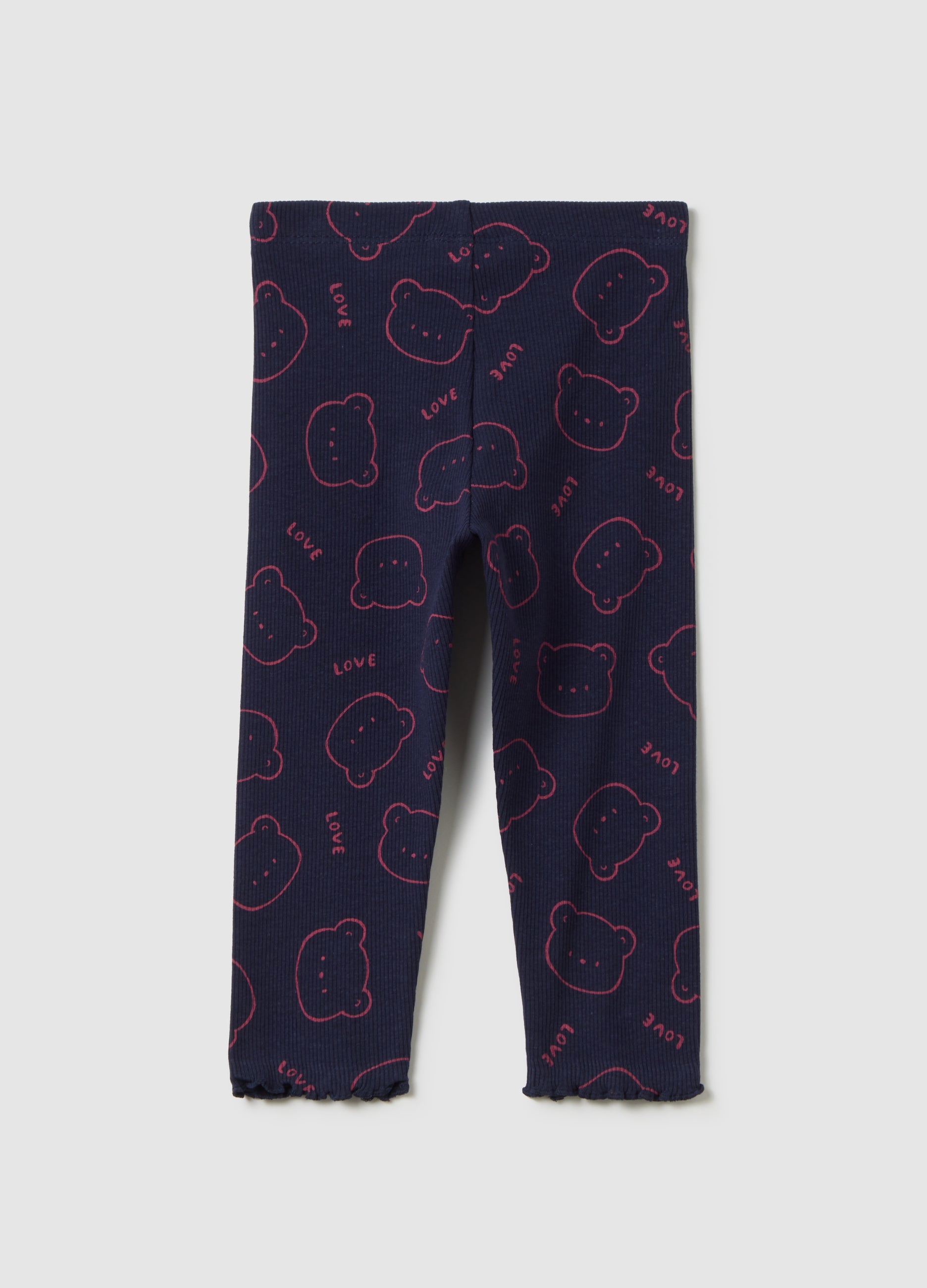 OVS Girls' Blue Stretch Cotton Leggings