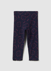 OVS Girls' Blue Stretch Cotton Leggings