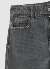 OVS Girls' Grey Wide Leg Jeans In Pure Cotton
