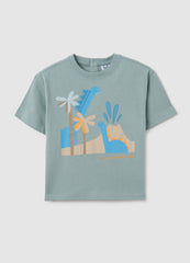 OVS Children'S Green Pure Cotton T-Shirt, Regular Fit
