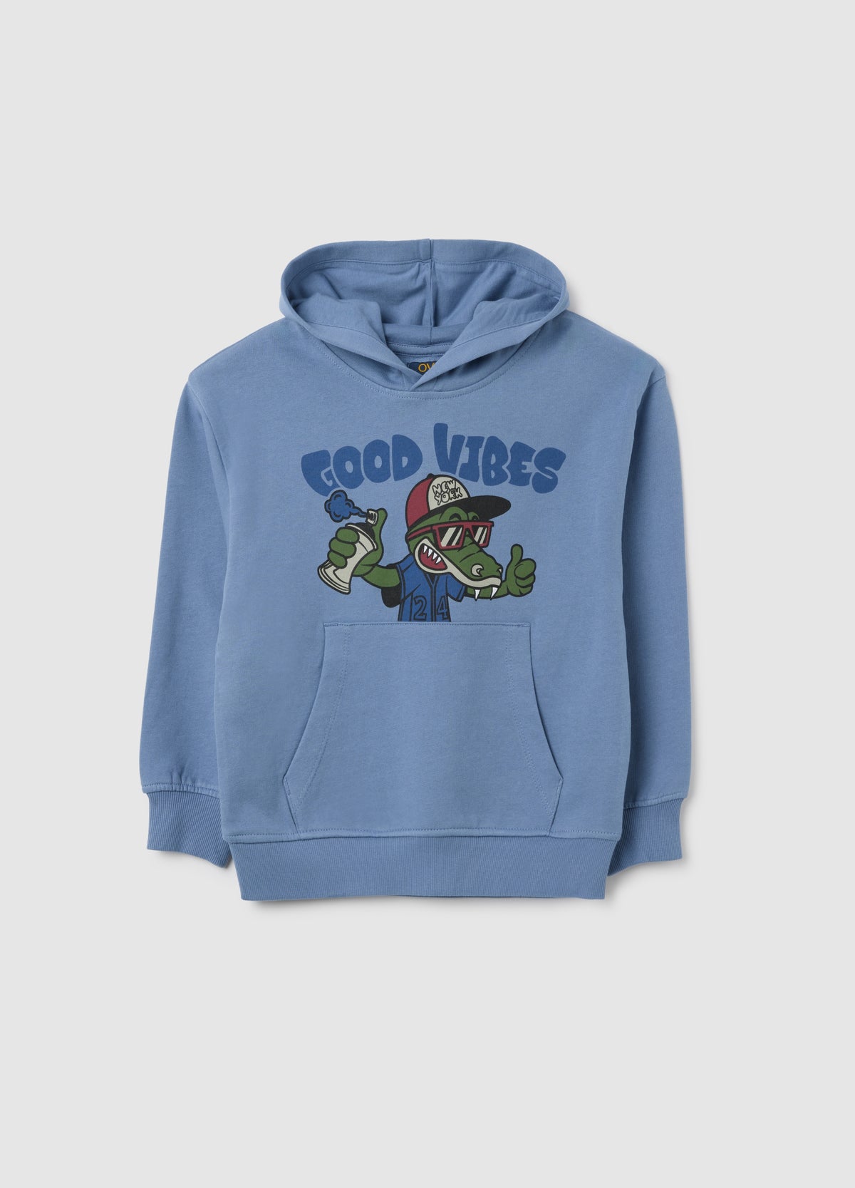 OVS Regular Fit Light Blue Children'S Sweatshirt In Pure Cotton