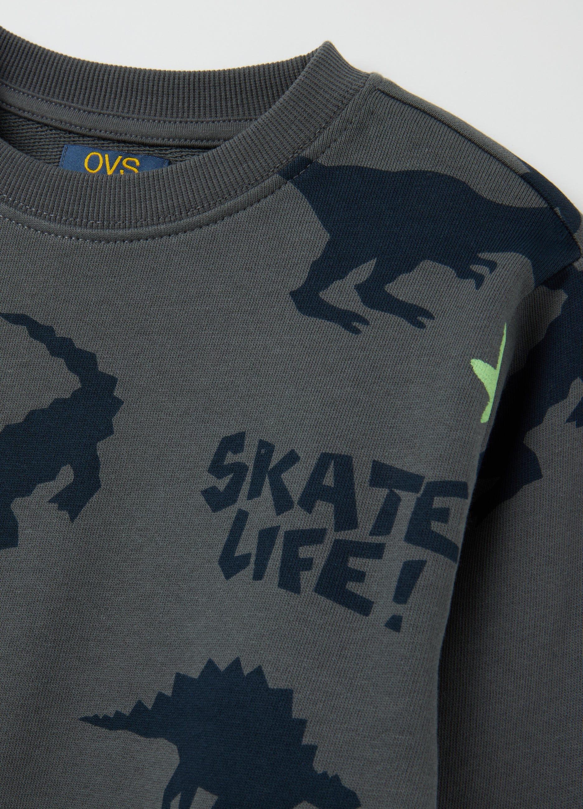 OVS Grey Regular Fit Children'S Sweatshirt In Pure Cotton