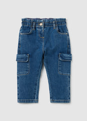 OVS Girls' Cargo Denim Trousers - Regular Fit