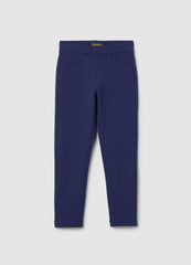 OVS Girls' Blue Stretch Cotton Leggings