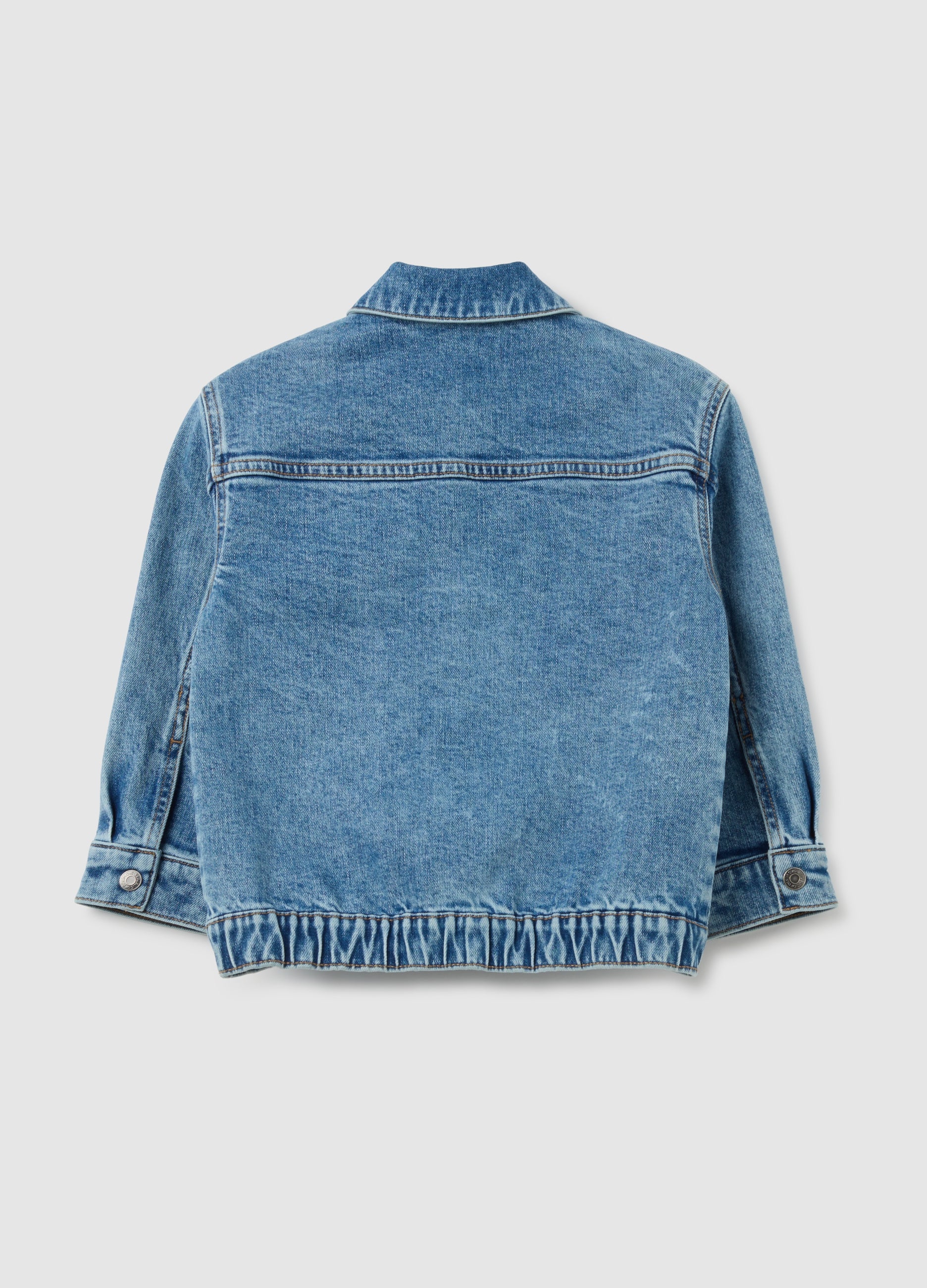 OVS Children'S Blue Denim Jacket With Cargo Pockets