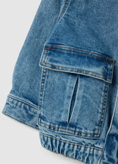 OVS Children'S Blue Denim Jacket With Cargo Pockets