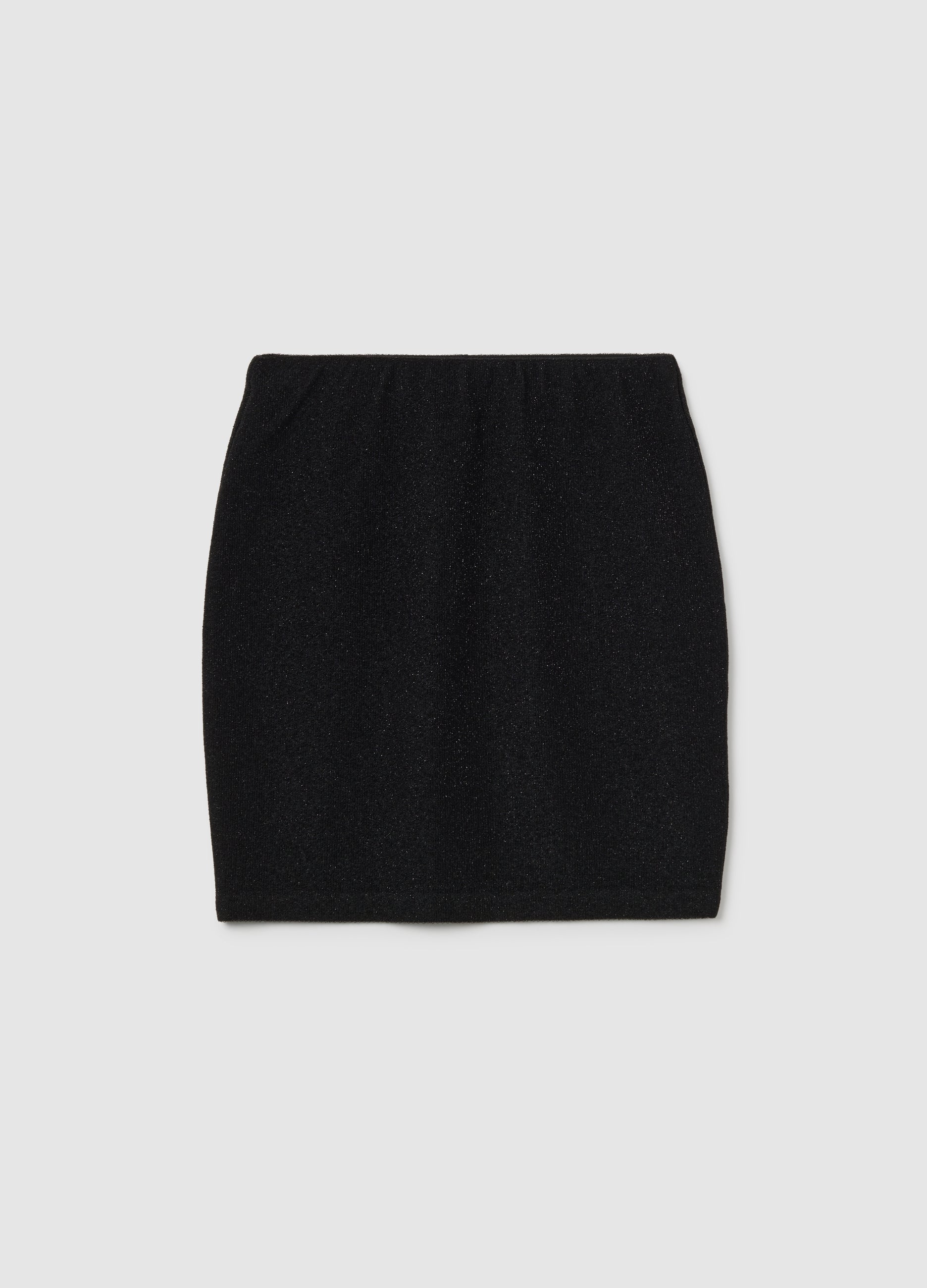 OVS Women'S Black Viscose Blend Mini Skirt
